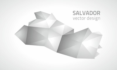 Salvador grey vector polygonal map