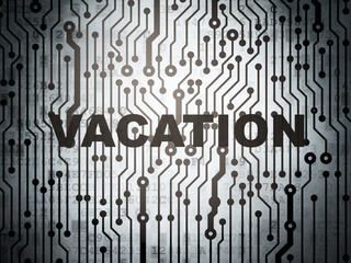 Entertainment, concept: circuit board with Vacation