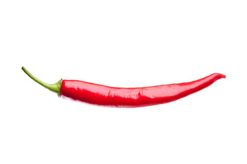 red chili or chilli cayenne pepper isolated on white background