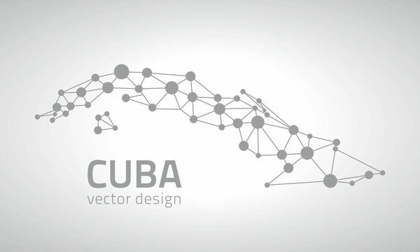 Cuba vector dot contour map