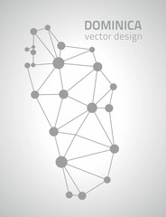 Dominica grey vector outline map