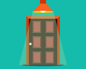 дверь под дампой