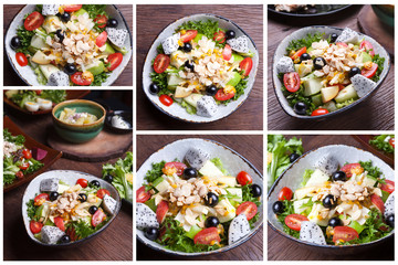 fruit salad in the bowl.Collection