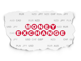 Money concept: Money Exchange on Torn Paper background