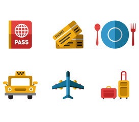 Airport Icons Flat Set 