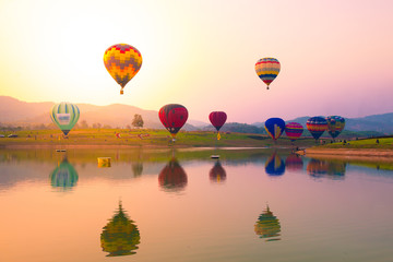 Fototapeta premium Balloon festival in Chiangrai, Thailand.