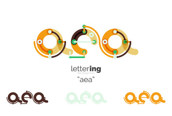 Linear initial letters, logo branding concept