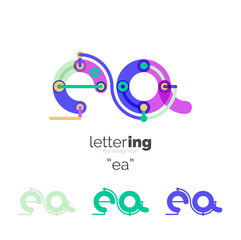 Linear initial letters, logo branding concept