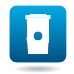 Trash can icon in simple style on a white background