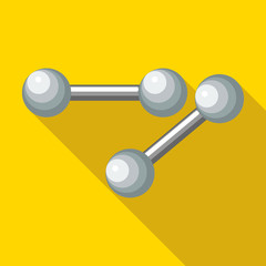 Dumbbells icon in flat style with long shadow