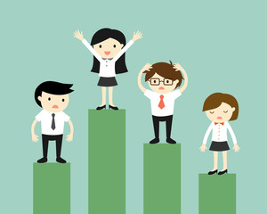 Business concept, Competition of business people. Vector illustration.