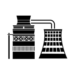 Processing of raw materials icon in simple style isolated on white background. Chemistry symbol