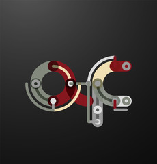 Fototapeta premium Cartoon linear letters icons