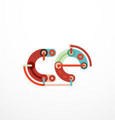 Cartoon linear letters icons