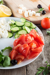 Cooking Greek salad