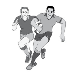 Naklejka premium Rugby Spieler um Ball kämpfend