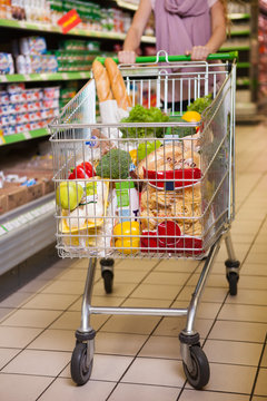 Trolley full of products