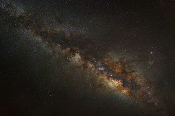 milky way galaxy on a night sky, long exposure photograph, with