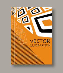 Geometric ethnic abstract orange flyers.