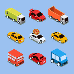 Naklejka premium Flat 3d Isometric High Quality City Transport 