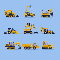Yellow Tractors Illustration 