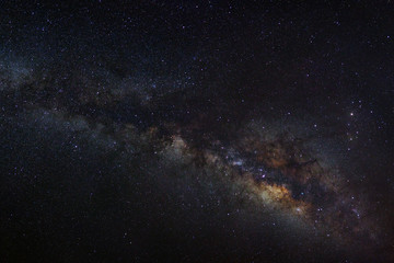 Fototapeta na wymiar Panorama Milky Way galaxy, Long exposure photograph, with grain.