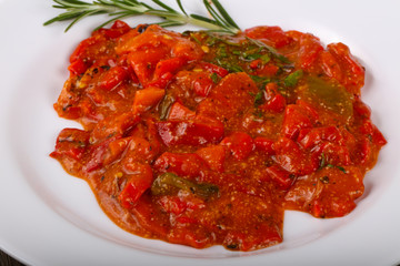 Grilled red bell pepper