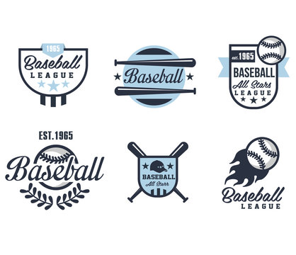 Baseball Emblems or Badges with Various Designs 
