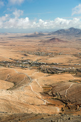 Fototapeta premium Volcanic Lanscape. Panoramic view on Fuerteventura from Mirador Morro Velosa, Fuerteventura, Canary Island, Spain