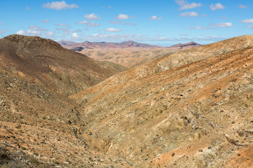 Beautiful volcanic mountains on  Fuerteventura. Canary Islands.