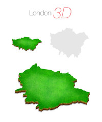 Green 3D Map - London UK