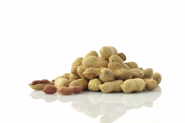 Groundnuts on White Background