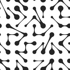 Seamless pattern with black molecules