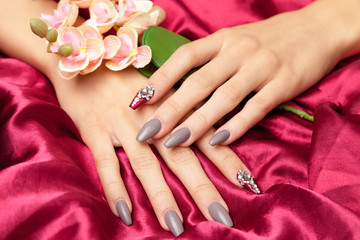 Hand with french manicure