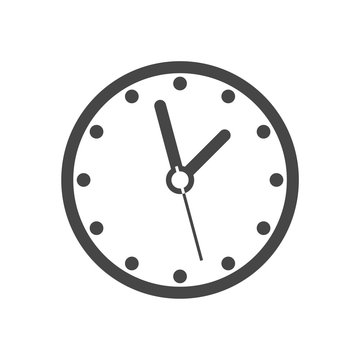 Simple round clock, vector illustration