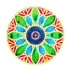 power 7 color chakra sign symbol, colorful lotus flower symbol