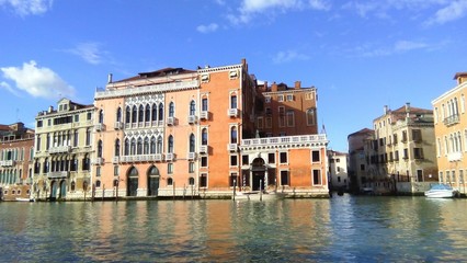 Fototapeta na wymiar Beautiful Architecture along the Grand Canal of Venice, Italy