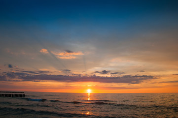 Fototapeta premium Majestic sunset over sea