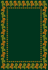 Skulls and bones background. Vector clip art.