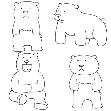 vector set of bear