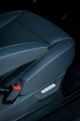 Luxury car interior details. Leather seat