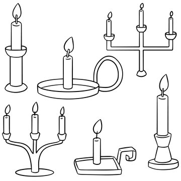 vector set of candle stick