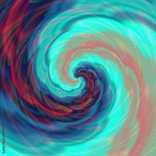 "Abstract dynamic background of rotating red, green and blue spirals