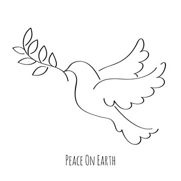 Dove symbol of peace vector illustration.