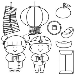 vector set of chinese new year