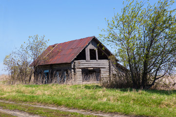 old wooden thrown house