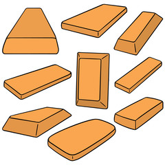 vector set of gold bullion