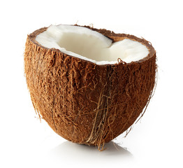 Coconut close up isolated on white © bigacis