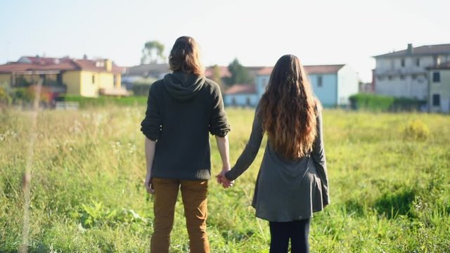 Couple in meadow
