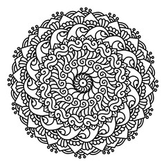 Hand drawing zentangle element. Black and white. Mandala. Vector illustration. The best for your design, textiles, posters, tattoos, corporate identity